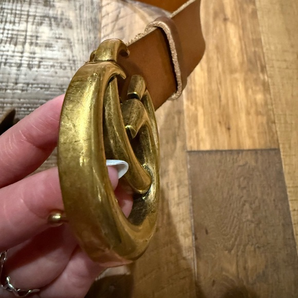 Gucci Gold Brown Leather Belt - Picture 13 of 14